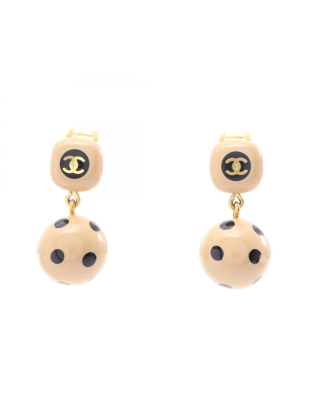 Chanel Coco Mark Dot Swing Earring Gold #295914C47B